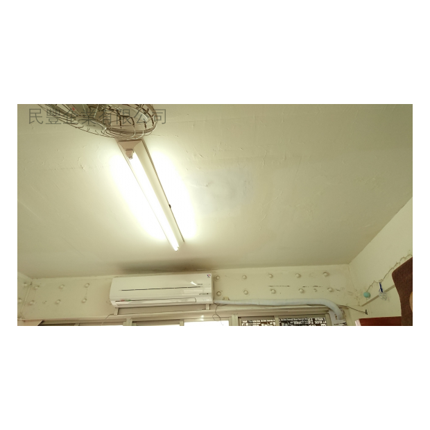 國立華僑中學-宿舍粉刷工程-完工實景，經過專業團隊的努力，宿舍粉刷工程如期完成，並達到預期的修復效果。天花板與牆面修復後不僅恢復美觀，更重要的是解決了結構性問題，確保學生住宿環境的安全